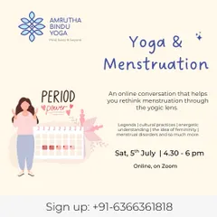 An online conversation about Yoga and Menstruation. We explore this topic through a yogic lens, discussing everything from cultural practices to menstrual disorders and the idea of femininity.