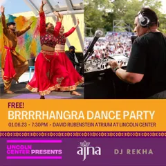 My workshops are all about hands-on experience. This poster for the Brrrrhangra Dance Party at Lincoln Center shows how I partner with groups like Ajna Dance Company to create free, all-ages events that get everyone moving and learning about Bhangra.