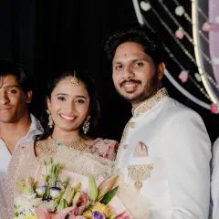 A happy moment with her fiancé. My makeup is designed to last through all the hugs, smiles, and happy tears of your special day.