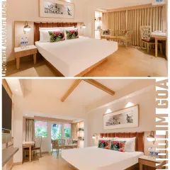 This guest room mockup for Lemontree Amarante Beach Resort in Goa captures the essence of a coastal escape. We focused on a light, airy palette, comfortable furnishings, and subtle tropical accents to create a peaceful sanctuary for travelers.