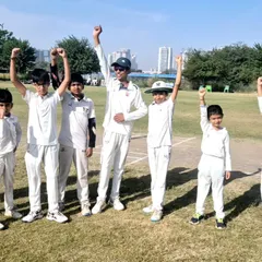 The Under-12 team celebrating their win against RLV Cricket Academy. Seeing the joy and pride on their faces after a hard-fought match is the ultimate reward.