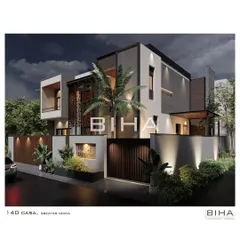 A proposed facade for the 140 Casa in Greater Noida, featuring a prominent Corten steel screen. This element serves as a key compositional feature, ensuring privacy while creating intricate plays of light and shadow.