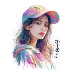 A vibrant digital portrait created as a commissioned piece, showcasing a modern and colorful style. I use Procreate to draw these illustrations, which you can then get printed in any size for a unique piece of personal art.