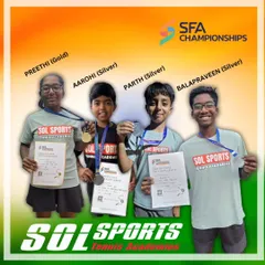 A proud moment for the Sol Sports family at the SFA Tennis Championships. Our players brought home a fantastic haul of gold and silver medals, a result of their consistent effort.