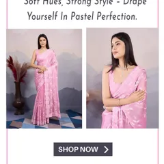 Soft hues, strong style. This pink Burberry silk saree with C-Pallu embroidery and sequins is made for your spotlight moments. It's grace and sparkle, all in one.