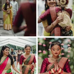 A collage capturing the beautiful, emotional, and fun moments of a bride's journey on her wedding day. I plan the day to flow seamlessly so these memories can unfold naturally.