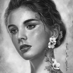 A portrait that blends realism with floral elements. I enjoy combining different styles, and this piece shows how digital tools can be used to create art that feels both real and imaginative.
