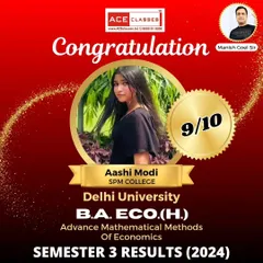 Aashi Modi from SPM College achieved a fantastic 9/10 in the challenging Advance Mathematical Methods of Economics paper. We're proud to have been part of her Semester 3 success story.