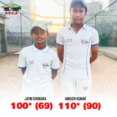 Two centuries in one match! Jatin Chhikara with 100* and Ankush Kumar with 110*. It's a pleasure to see our players build big partnerships.