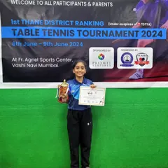 Congratulations to Mahika Susvirkar, who secured the Runner-Up position in the U-11 category at the Thane District Ranking Tournament. We ensure every winner is recognized for their performance.