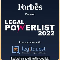 This is the official announcement of our inclusion in the Forbes Legal Powerlist 2022. This recognition as one of the top individual lawyers in India is a testament to our relentless pursuit of justice for our clients.