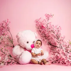 This is the "after" shot. We've added beautiful pink cherry blossom branches to the original photo, creating a fuller, more magical scene.