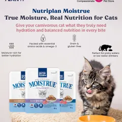 Is your cat a picky eater? I've found that Nutriplan Moistrue is a game-changer. It's a moisture-rich, grain-free food that provides essential hydration and nutrition. This is the Tuna & Anchovy variant, perfect for cats who love a fishy feast.