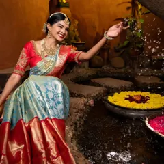 A joyful, candid moment from a bridal shoot. My makeup is designed to be long-lasting and photo-ready, ensuring my brides look perfect throughout their special day.