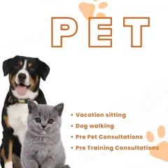 Planning a vacation? I offer vacation sitting and dog walking services to ensure your pet is happy and safe while you're away. I also provide pre-pet and pre-training consultations.