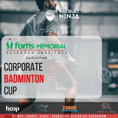 The official announcement poster for our Corporate Badminton Cup, sponsored by Fortis. We create professional marketing materials to build buzz and excitement within your organization before the event.