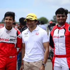 Our drivers with Indian racing legend Narain Karthikeyan, a moment of inspiration and mentorship for the next generation.