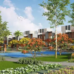Community recreation is central to our planning at AIPL Dream City NXT. This view shows a neighborhood park and pool area, demonstrating how we integrate shared amenities into the green fabric of the township.