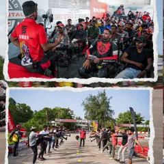 A collage from the Chennai Zonal Selection, featuring classroom sessions and on-track fitness drills.