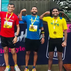 Three of our Champions looking strong and proud after the Thump Celebration Bengaluru race. Their hard work in training really paid off on race day.