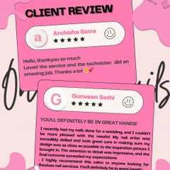 The positive feedback from our clients for nail services speaks to the high standards we teach in our academy. Our goal is for every student to be able to produce five star results.