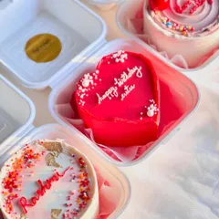 Another view of the birthday bento set, showing how different designs and shapes can come together to create a cohesive and festive dessert spread.