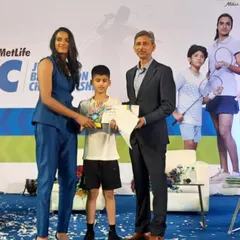 A moment of immense pride as our player receives an award from Indian badminton icon PV Sindhu at the JBC tournament. This is the kind of recognition our athletes earn through their exceptional performance.