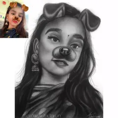 From a colorful selfie to a timeless charcoal drawing. This shows how I can adapt any photo, even one with a fun Snapchat filter, into a unique piece of handmade art.