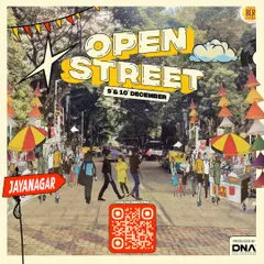 Our production of 'Open Street' extended to Jayanagar 4th Block, a bustling commercial hub. We managed the complete setup, transforming the area into a pedestrian-only festival zone with entertainment for all ages.