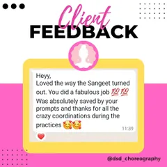 "Was absolutely saved by your prompts." I'm always there for my clients, whether in person or online, prompting moves from the sidelines to make sure you feel confident and your performance goes off without a hitch.