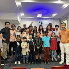 A happy group photo after a successful Performance Lab. These events are as much about building friendships as they are about music.