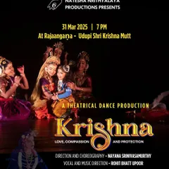 Our official invitation for the performance of "KRISHNA" at the prestigious Udupi Krishna Mutt as part of the Ram Navami celebrations. It is an honor to be part of such a sacred festival.