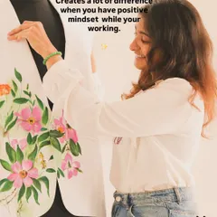 A smile makes a lot of difference when you have a positive mindset while working. My art journey has been fueled by positivity and passion.