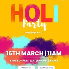 HOLI HAI! Come enjoy a kaleidoscope of a party with the story of Holi, water games, and fun with organic colors. We'll also be making natural colors and showering flower petals to celebrate spring.