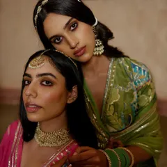 An intimate portrait for Indian designer Ruhr. This image demonstrates my approach to contemporary ethnic wear, using soft lighting and close composition to focus on the intricate details and emotional connection.