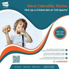 Ditch unhealthy habits and pick up a cricket bat. Our training helps burn calories, build strength, and cultivate a healthy lifestyle from a young age. Claim your free trial class now.