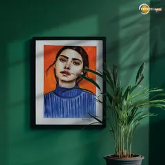 This is an example of my signature watercolor portrait style, featuring bold colors and expressive details. This piece has already found a new home!