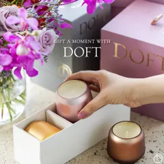 Gift a moment with DOFT. This gift set, with its beautiful metallic candles, is an example of how I turn every occasion into a fragrant story that lingers.