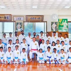 Team OSKFI with Hanshi Minoru Nakazato, President of Shorin-ryu Shorinkan. These visits to the Honbu Dojo in Okinawa are vital for our students and instructors to experience the source of our art.