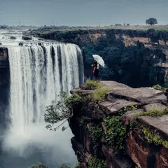 A dramatic landscape shot of a waterfall in Madhya Pradesh, taken with my Vivo V60. Mobile photography gives you the freedom to frame everything.