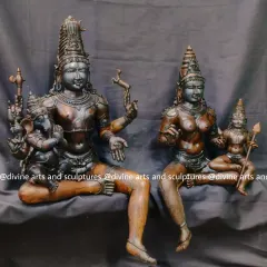 Here you see the wax model of a Shiva Parivaram set. This is a crucial stage where we hand-sculpt every detail, from Lord Shiva's divine posture to Ganesha's gentle form, ensuring the final piece is a perfect reflection of your devotion before it is cast in metal.