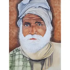 This painting is titled 'A poor old man'. I wanted to convey a life of hardship and resilience through his expressive eyes and the texture of his beard and turban.