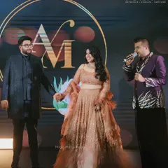 On stage with the beautiful couple at their Sangeet in Thailand. Hosting a destination wedding means creating a world-class experience that feels both grand and personal.