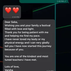 Receiving warm wishes and kind feedback like this makes my day. It's a joy to help people start their journey to loving their body.
