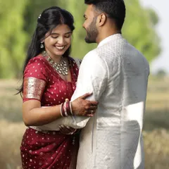 The look of love and laughter. This bride's engagement makeup is fresh and dewy, perfect for an outdoor photoshoot.