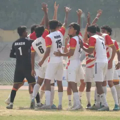 The energy and unity of the team are palpable in this pre-game moment. With hands raised together, we show our solidarity and readiness to give our all for the badge.