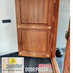 A beautifully finished main door with a natural wood polish. My wood polishing service brings out the grain and character of the wood, providing a premium look and durable protection.