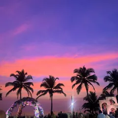 A breathtaking sunset at a Goa beach wedding. These are the moments that make destination weddings so special, and I love being there to guide the celebration.