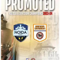 Promotion earned, not given. The official graphic announcing our promotion to the Senior Division after being crowned champions of the Delhi A Division for the 2023-24 season.