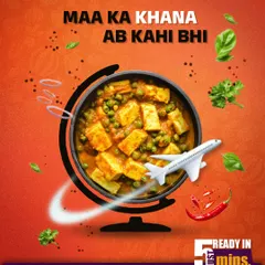 No matter where you are in the world, you should never be far from the taste of home. My service brings "maa ke haath ka swaad" (mom's cooking) directly to you, ready in just five minutes.